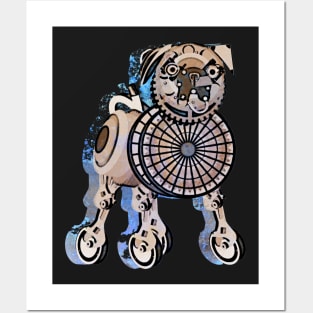 Steampunk Pug Dog Posters and Art